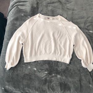 Free People bell sleeve cream sweatshirt